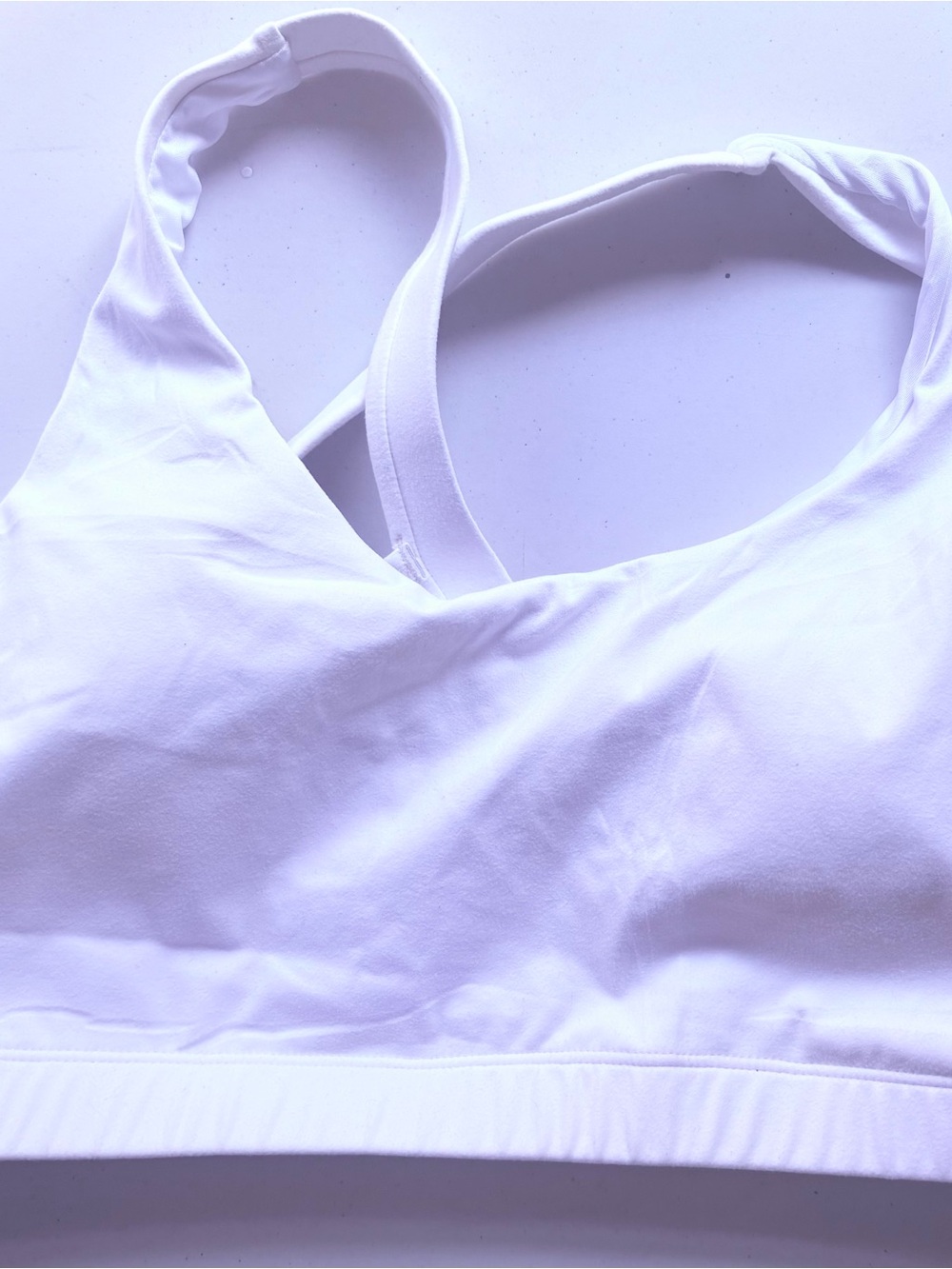 Branutty Women’s Sports Bra XL White Racerback Wireless Stretch NWT